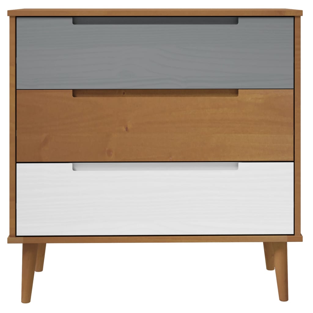 MOLDE Chest of 4 Drawers, brown, 80x40x80cm, solid pine