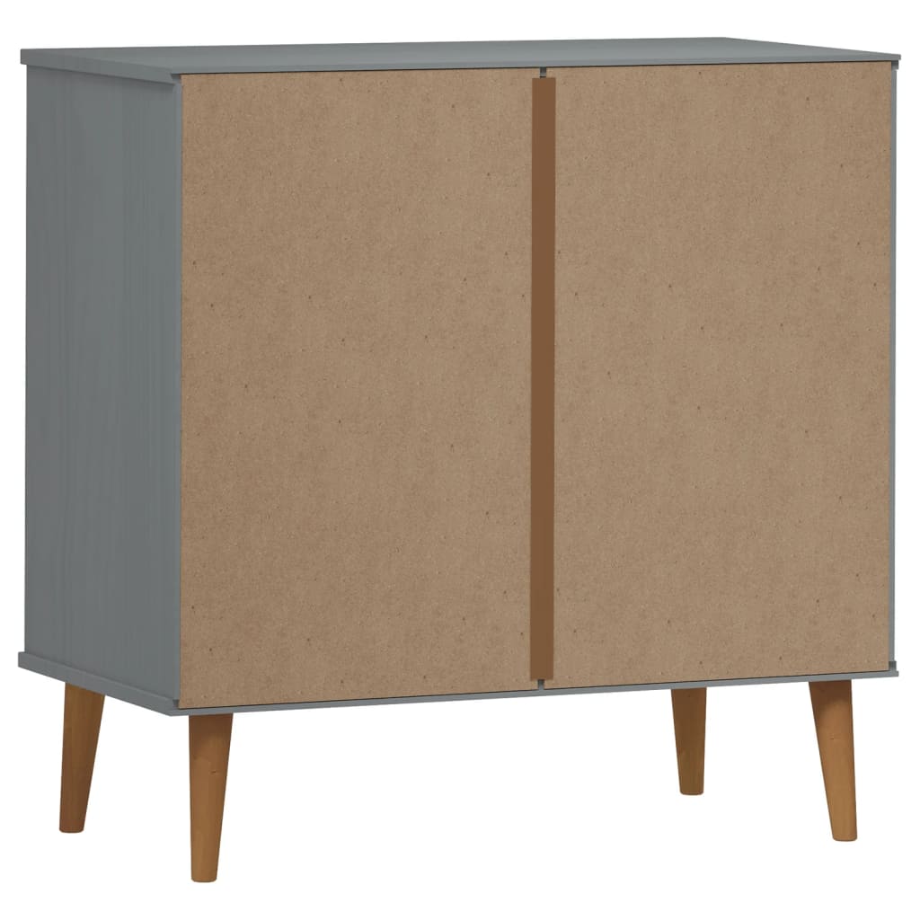 Kumode ar atvilktnēm MOLDE, pelēka, 80x40x80cm, priedes masīvkoks