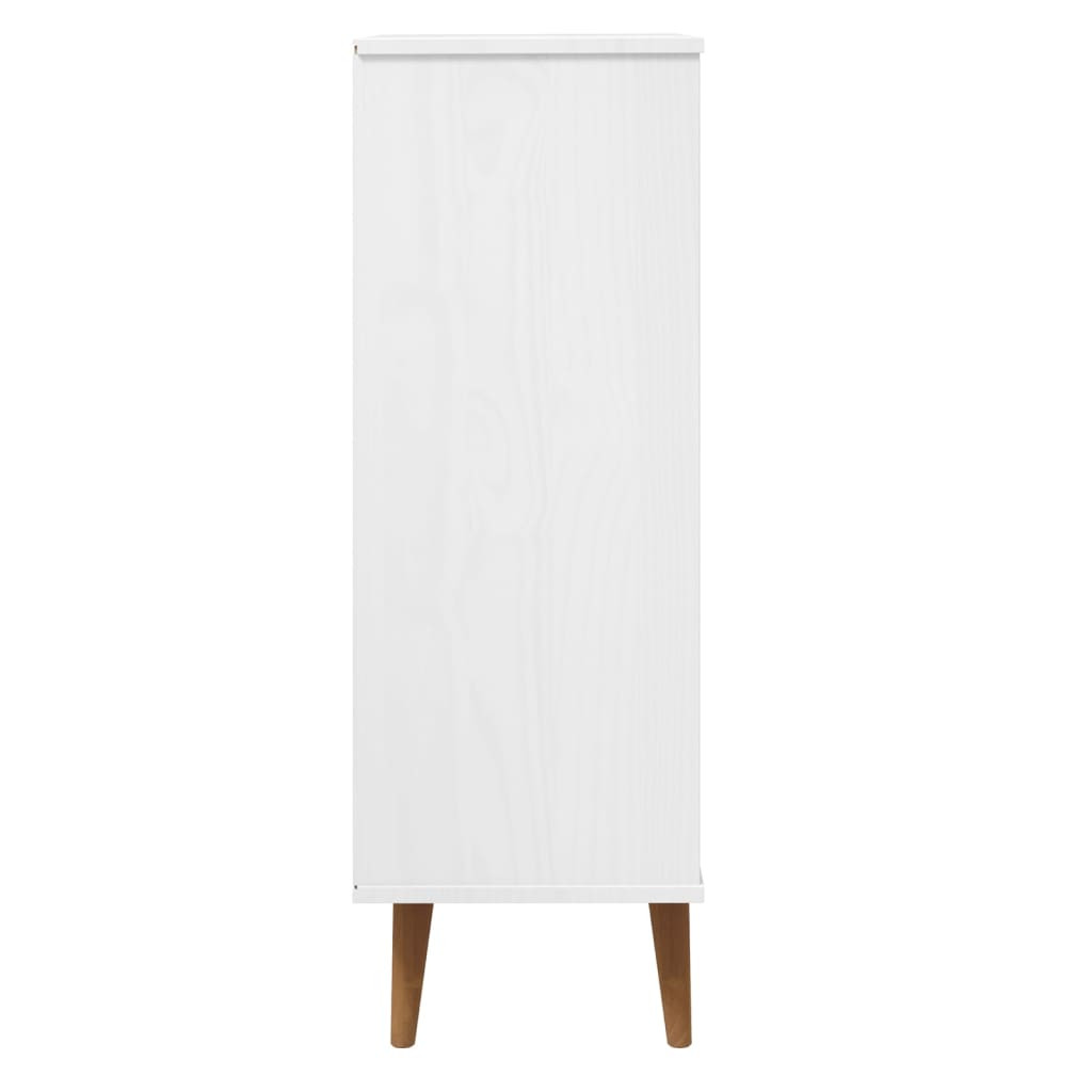 Shoe cabinet MOLDE, white, 59.5x35x103cm, solid pine