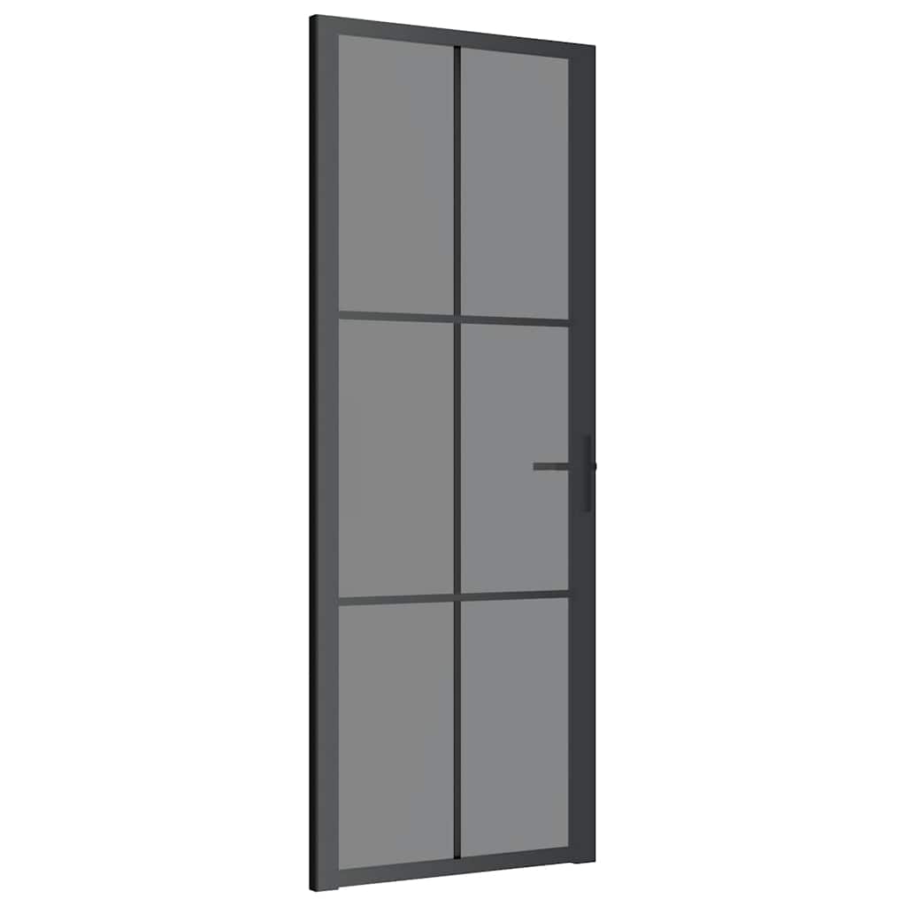 Vidaus durys, juodos, 76x201,5cm, ESG stiklas ir aliuminis