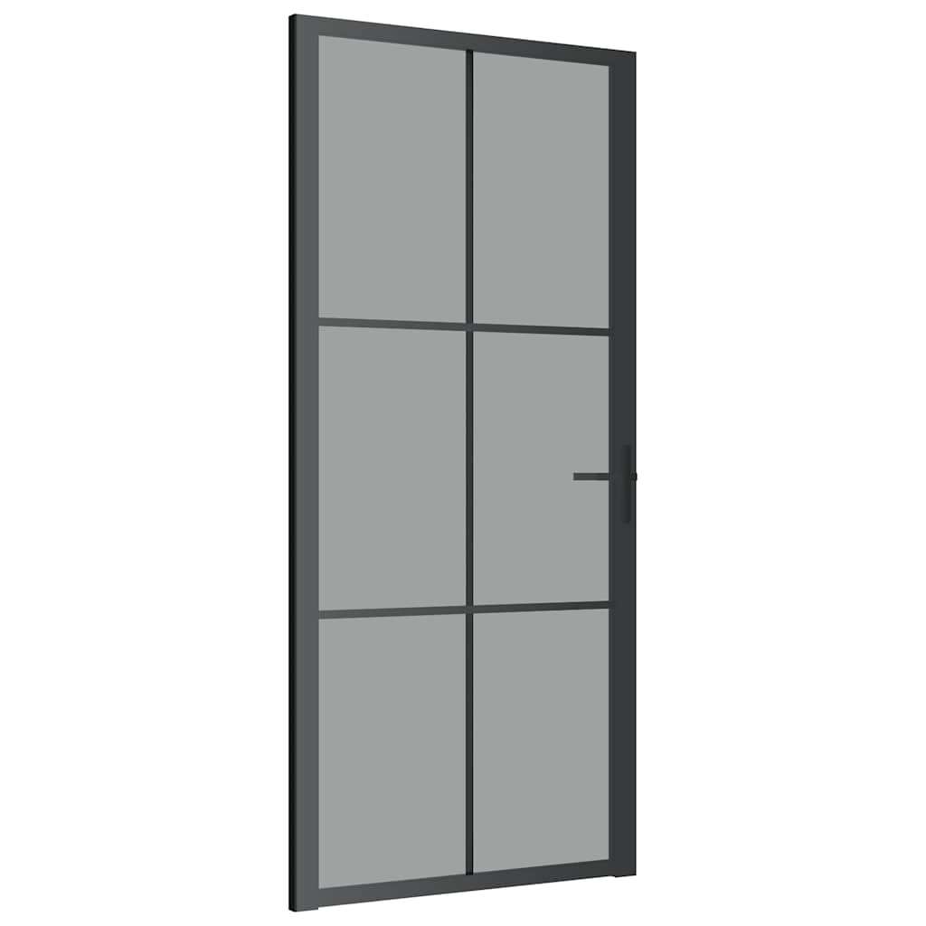 Vidaus durys, juodos, 93x201,5cm, ESG stiklas ir aliuminis