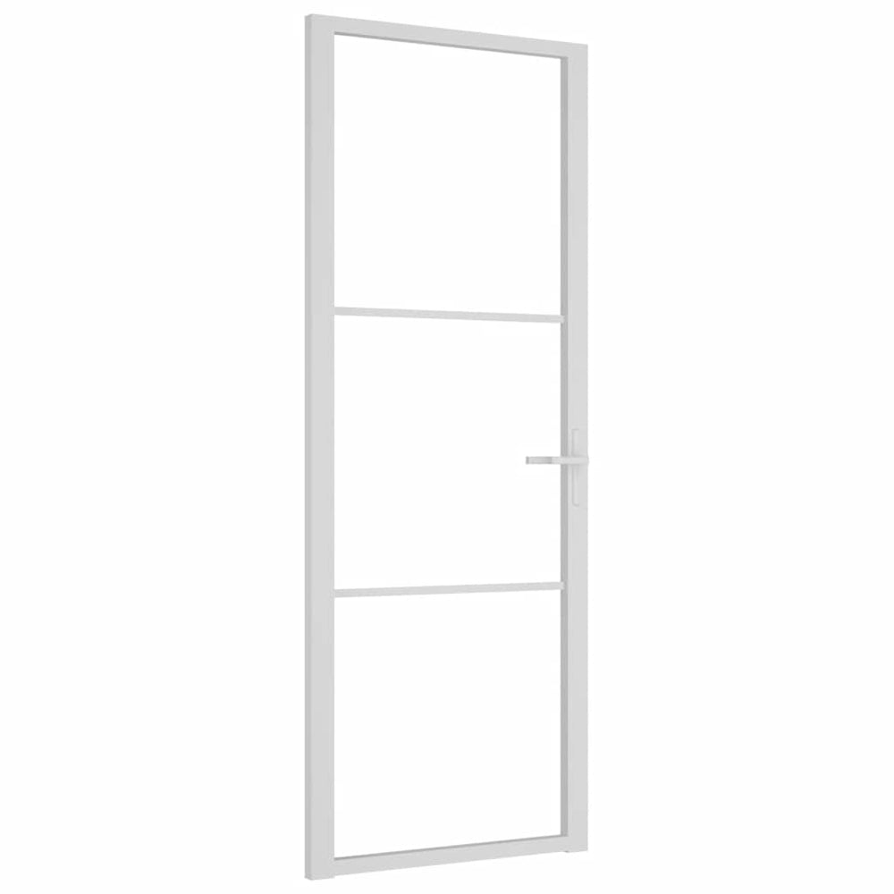 Vidaus durys, baltos, 76x201,5cm, ESG stiklas ir aliuminis