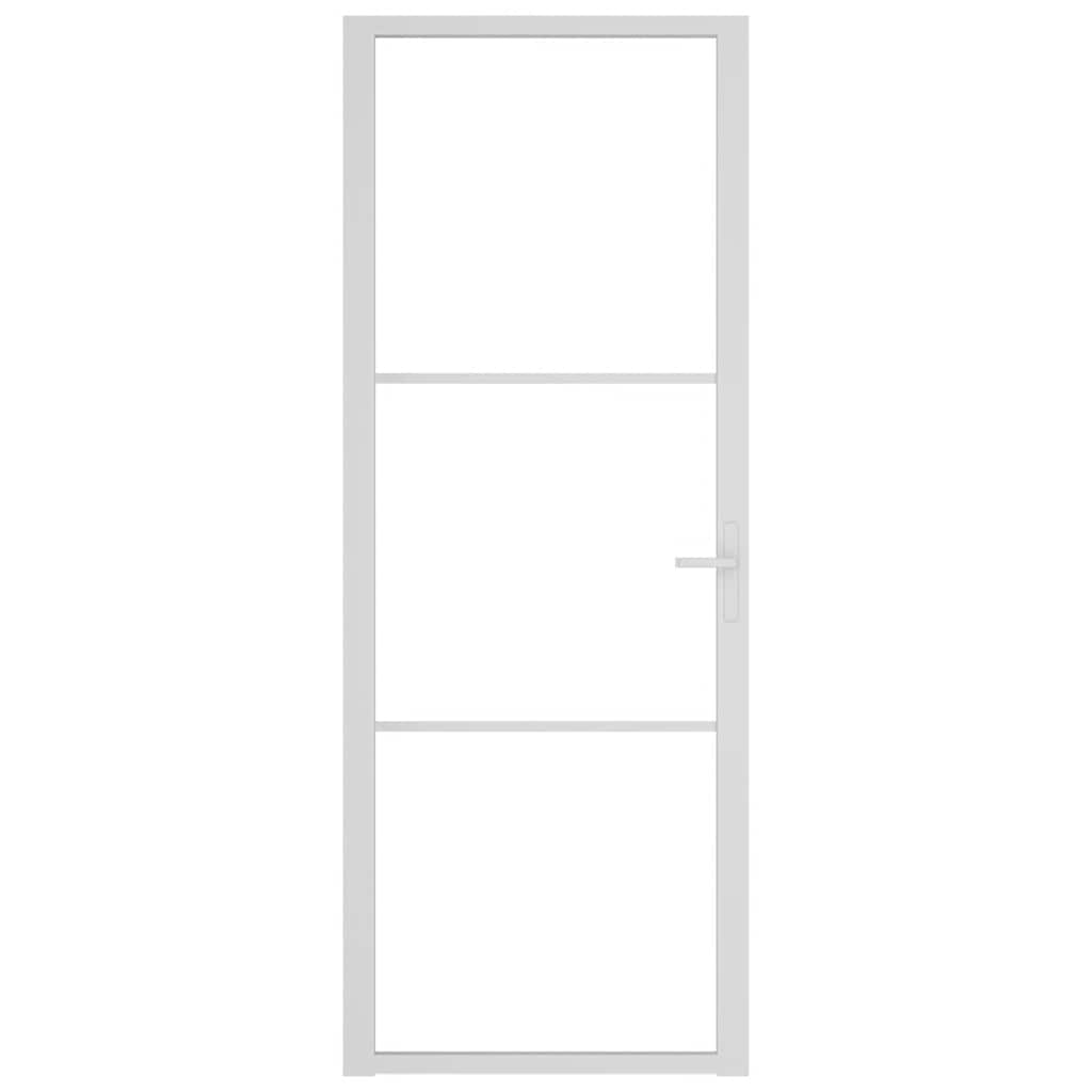 Vidaus durys, baltos, 76x201,5cm, ESG stiklas ir aliuminis