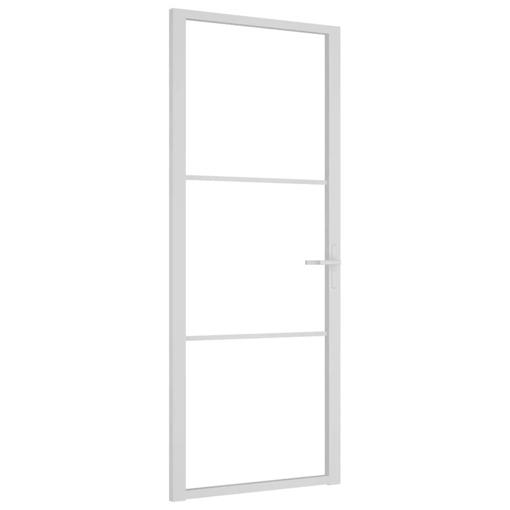Vidaus durys, baltos, 83x201,5cm, ESG stiklas ir aliuminis