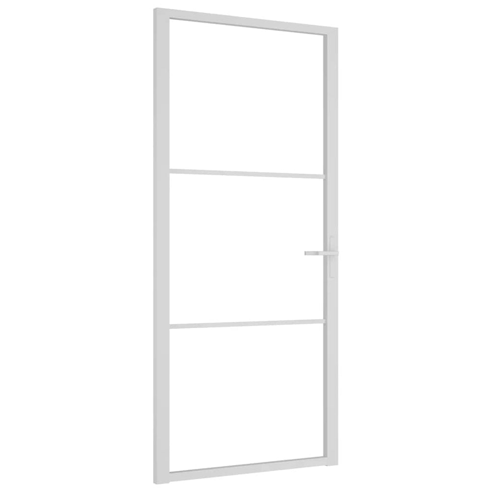 Vidaus durys, baltos, 93x201,5cm, ESG stiklas ir aliuminis