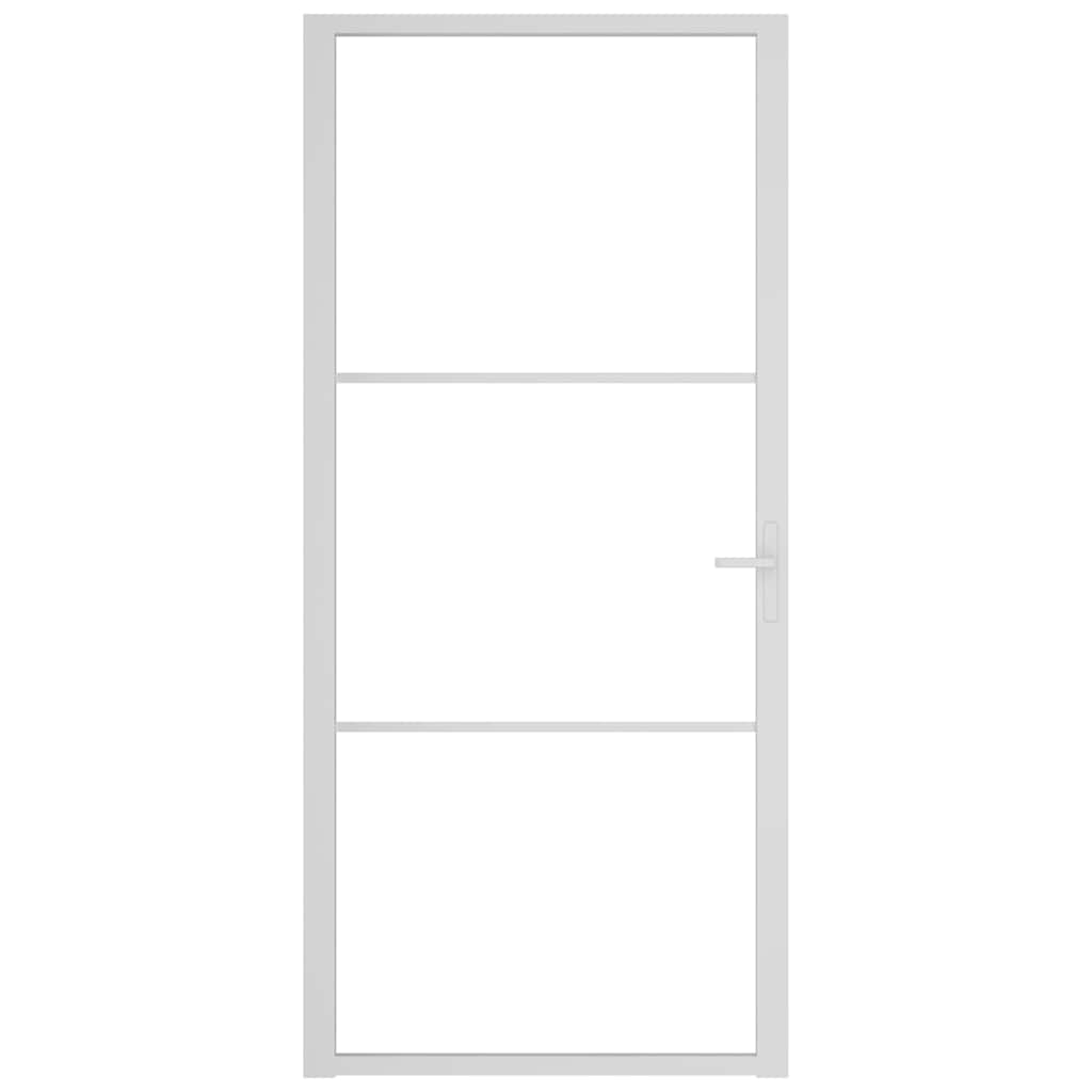 Vidaus durys, baltos, 93x201,5cm, ESG stiklas ir aliuminis