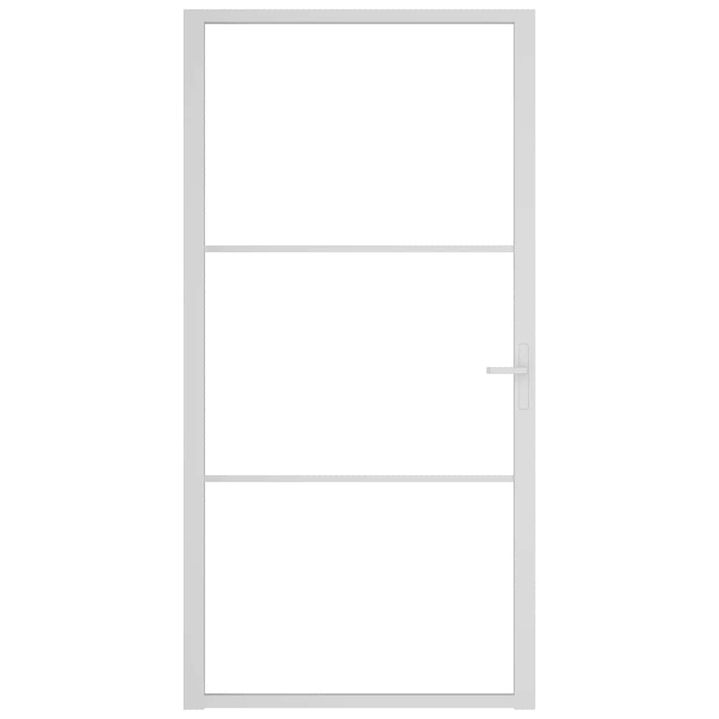 Vidaus durys, baltos, 102,5x201,5cm, ESG stiklas ir aliuminis