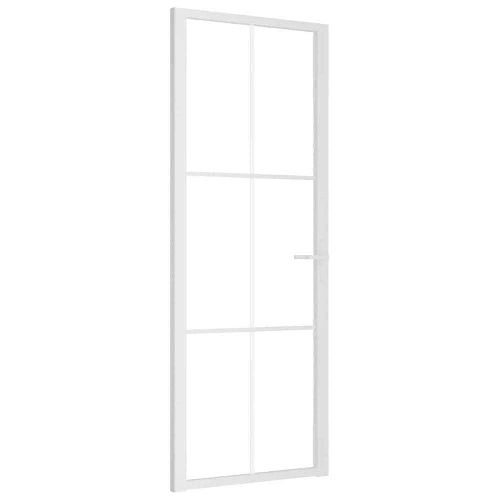 Vidaus durys, baltos, 76x201,5cm, ESG stiklas ir aliuminis