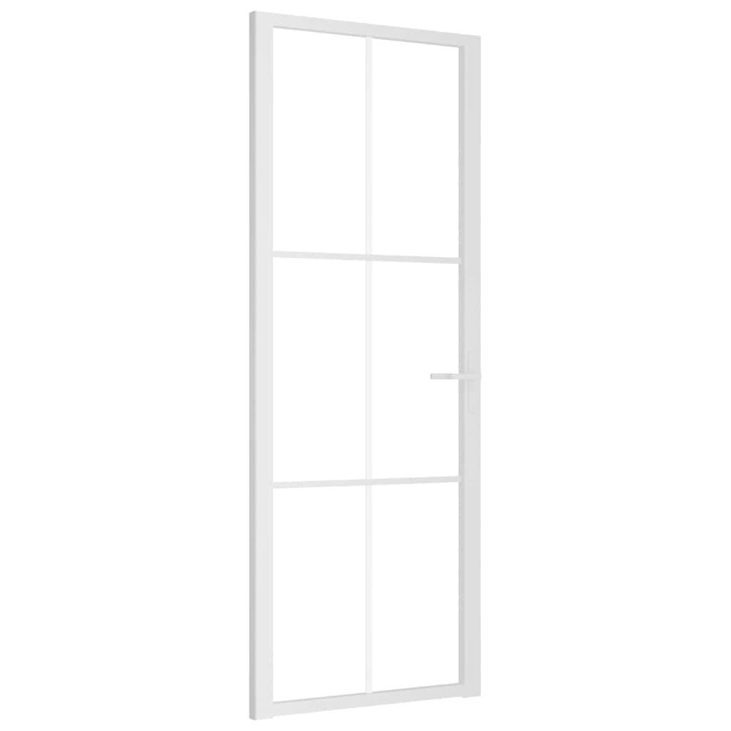 Vidaus durys, baltos, 76x201,5cm, ESG stiklas ir aliuminis
