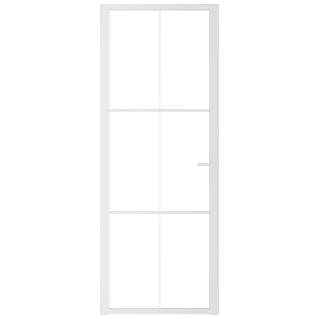Vidaus durys, baltos, 76x201,5cm, ESG stiklas ir aliuminis
