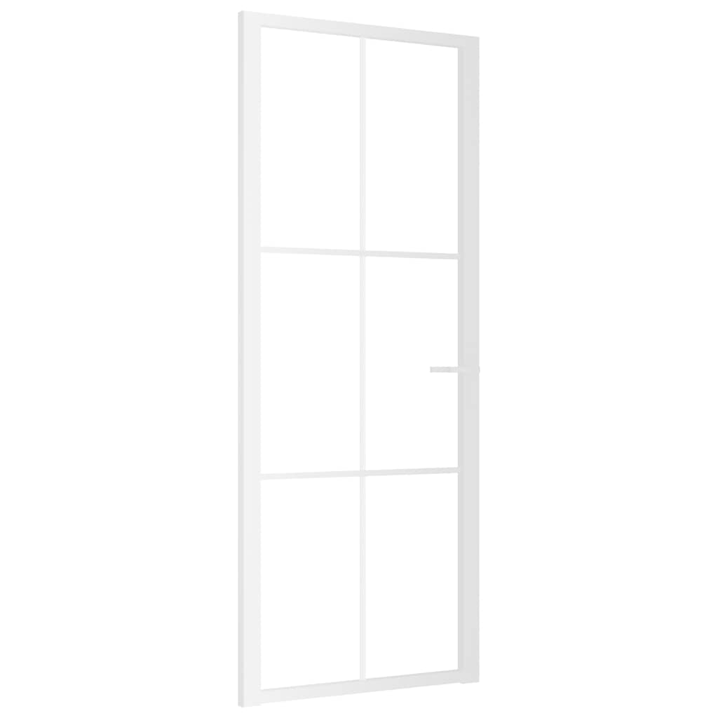 Vidaus durys, baltos, 83x201,5cm, ESG stiklas ir aliuminis