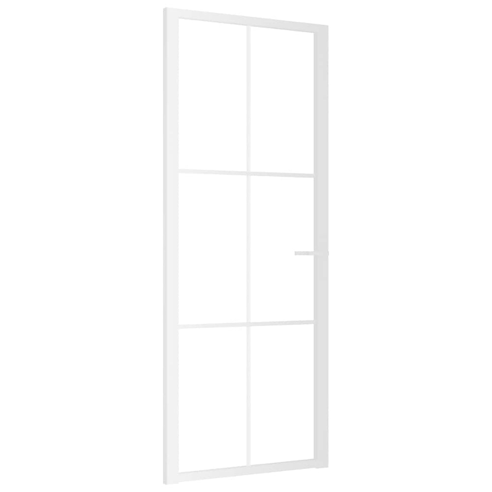 Vidaus durys, baltos, 83x201,5cm, ESG stiklas ir aliuminis