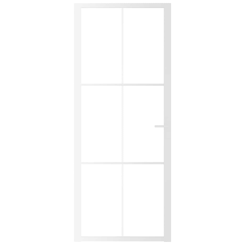 Vidaus durys, baltos, 83x201,5cm, ESG stiklas ir aliuminis
