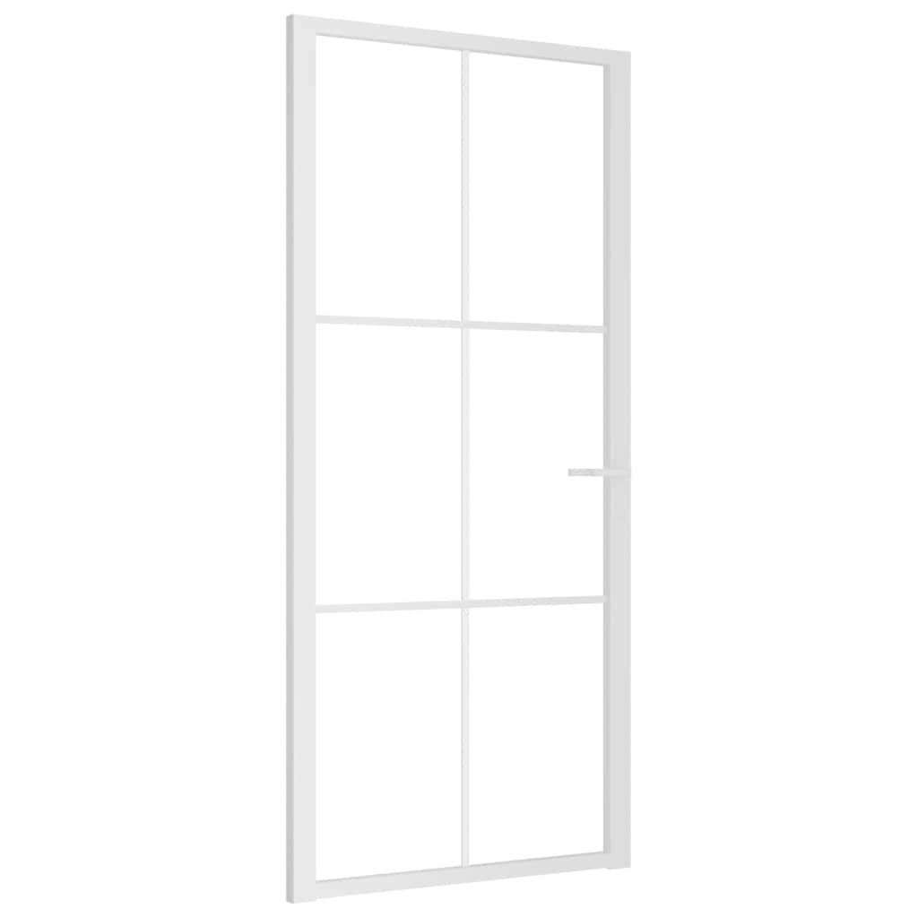 Vidaus durys, baltos, 93x201,5cm, ESG stiklas ir aliuminis