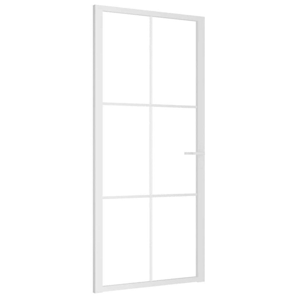 Vidaus durys, baltos, 93x201,5cm, ESG stiklas ir aliuminis
