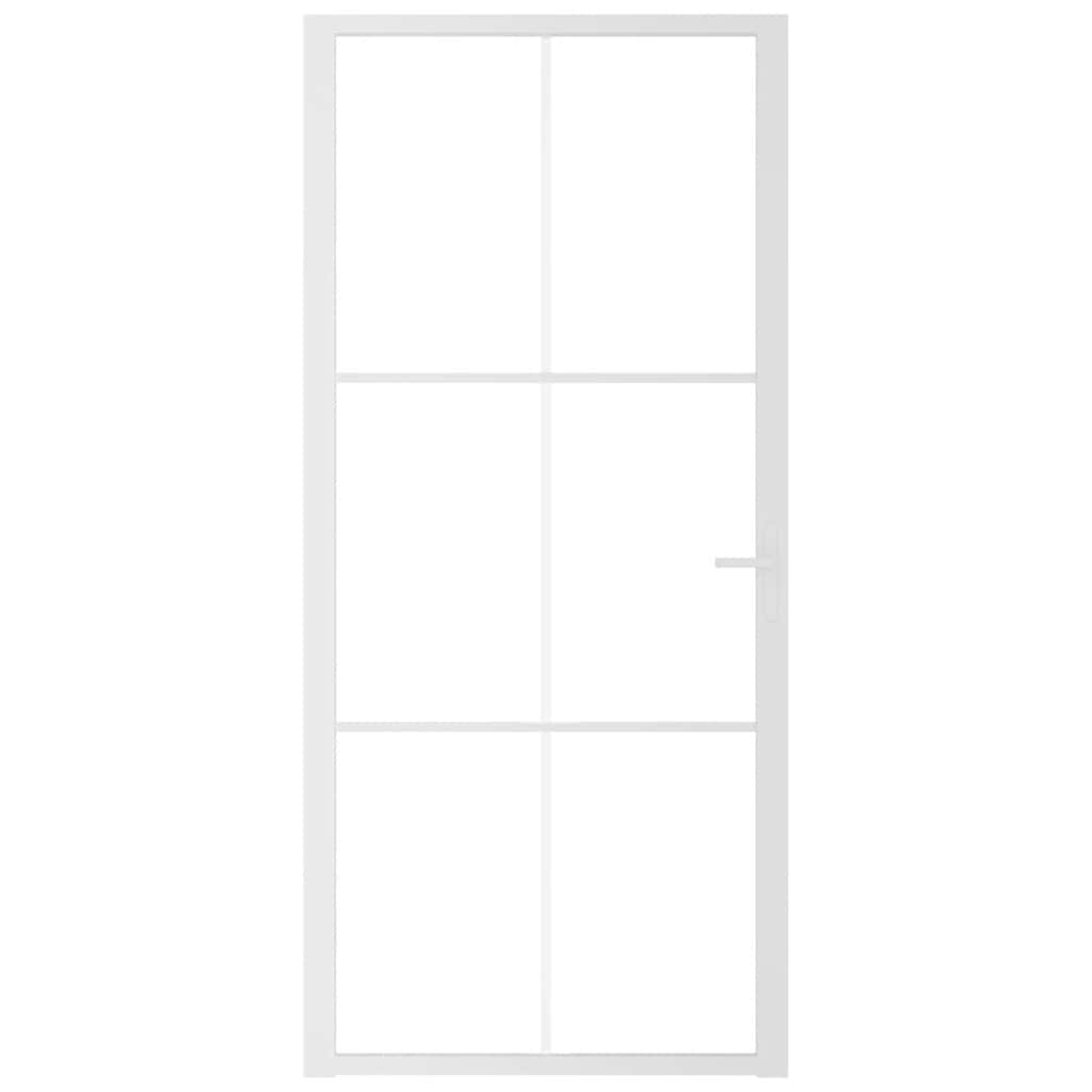 Vidaus durys, baltos, 93x201,5cm, ESG stiklas ir aliuminis