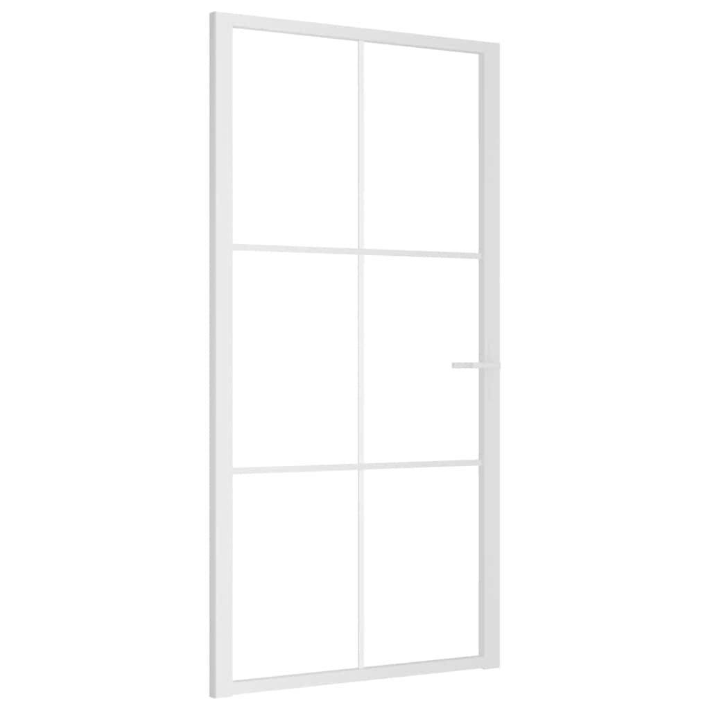 Vidaus durys, baltos, 102,5x201,5cm, ESG stiklas ir aliuminis