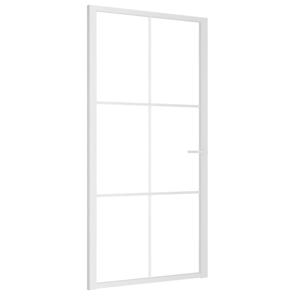 Vidaus durys, baltos, 102,5x201,5cm, ESG stiklas ir aliuminis