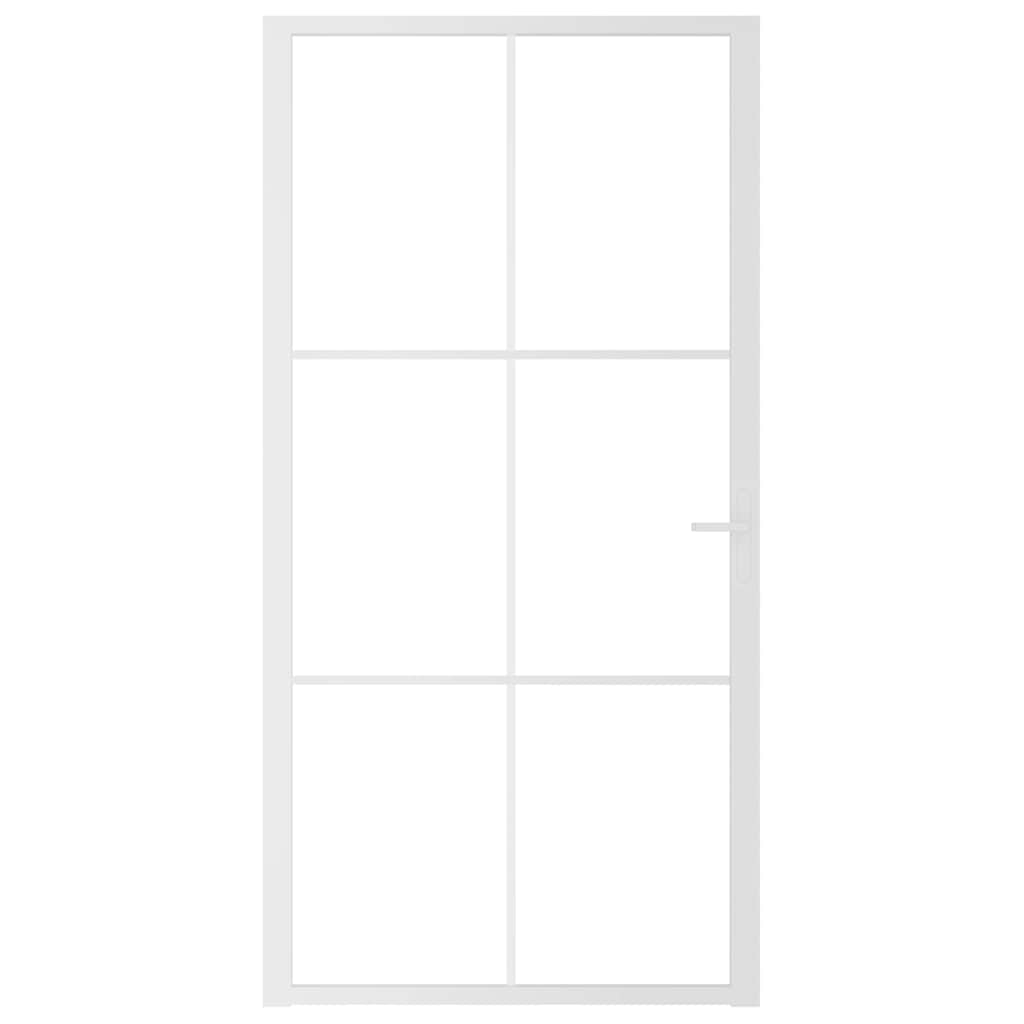 Vidaus durys, baltos, 102,5x201,5cm, ESG stiklas ir aliuminis
