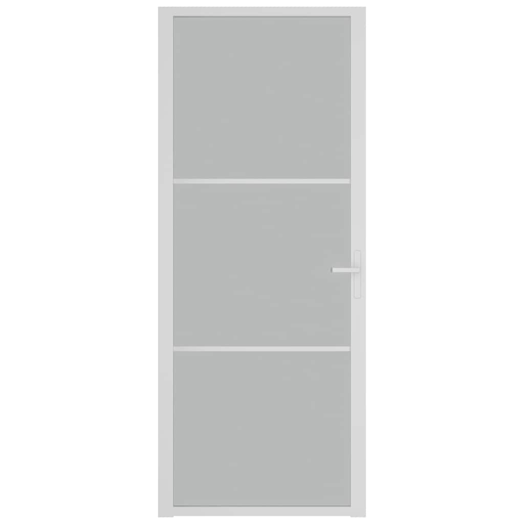 Vidaus durys, baltos, 83x201,5cm, matinis stiklas ir aliuminis