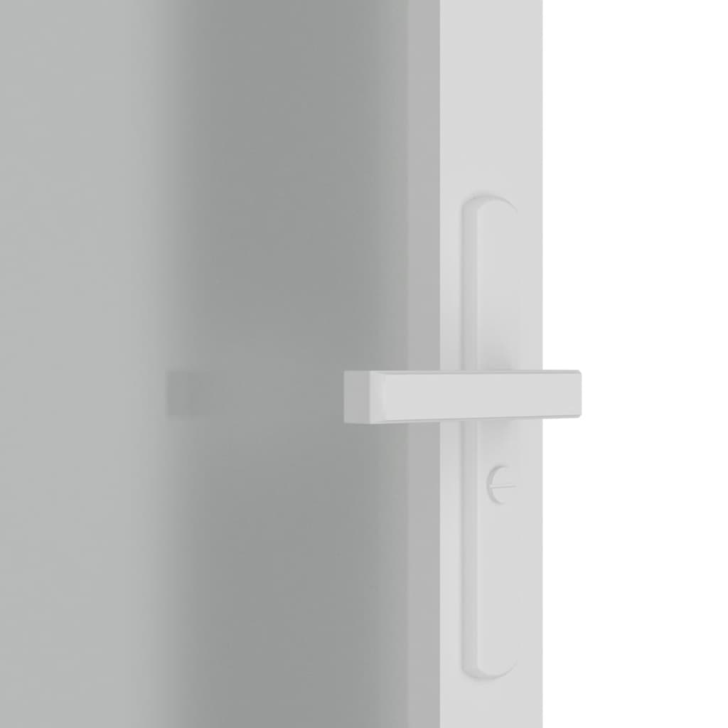 Vidaus durys, baltos, 83x201,5cm, matinis stiklas ir aliuminis