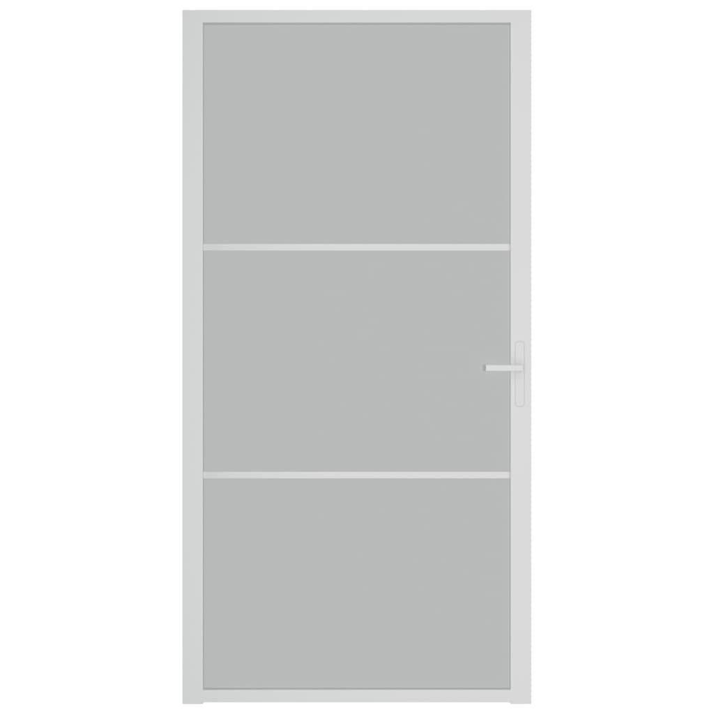 Vidaus durys, baltos, 102,5x201,5cm, matinis stiklas/aliuminis