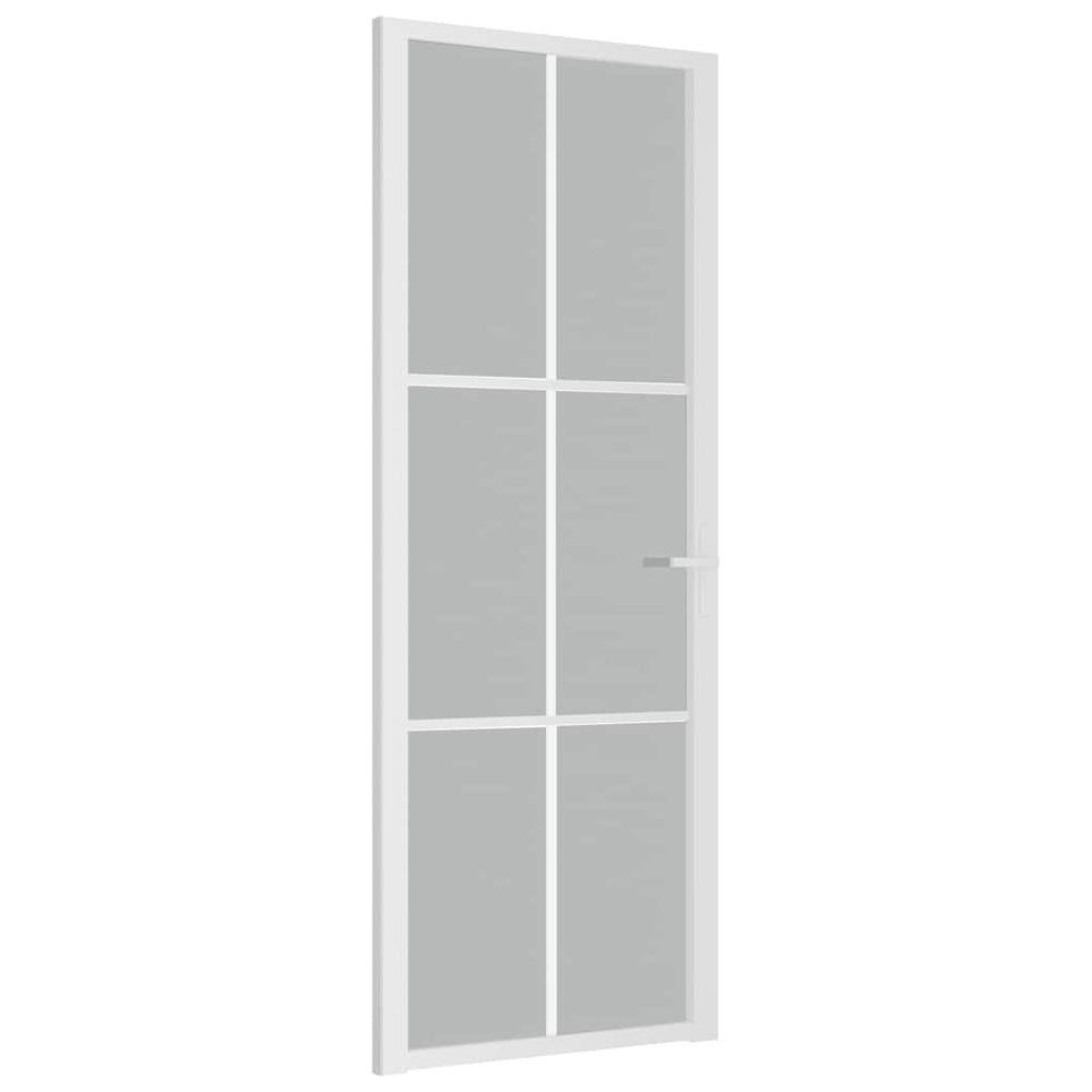 Vidaus durys, baltos, 76x201,5cm, matinis stiklas ir aliuminis