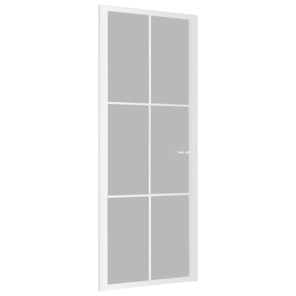 Vidaus durys, baltos, 83x201,5cm, matinis stiklas ir aliuminis