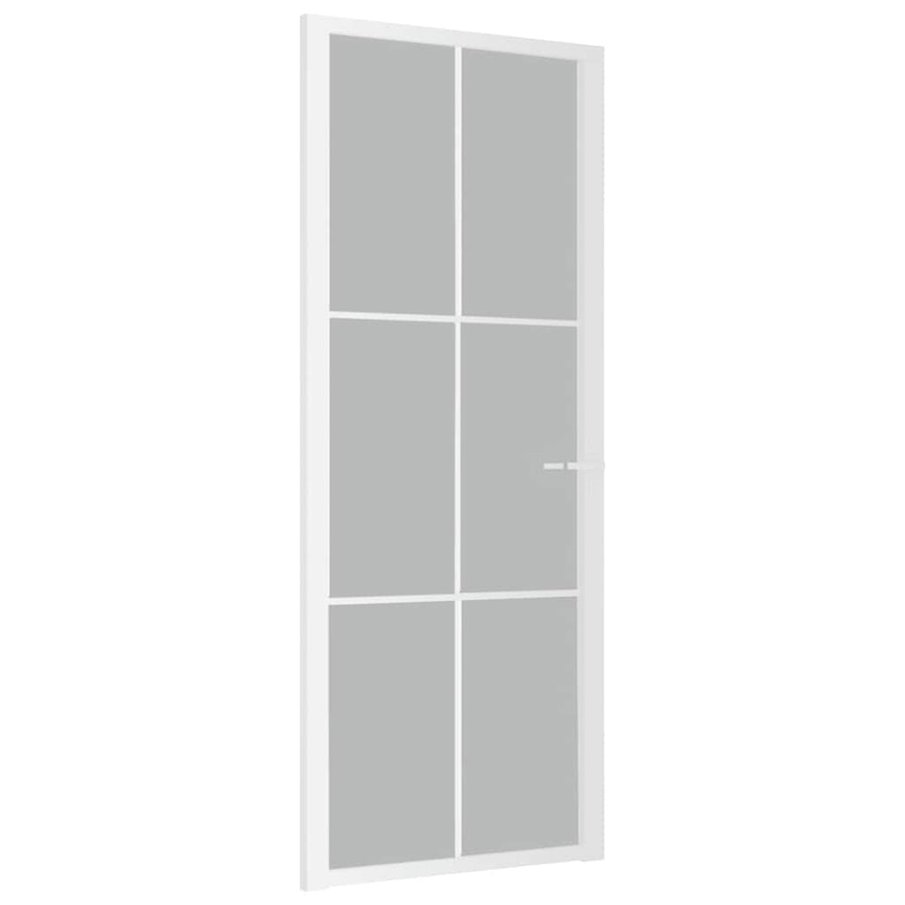 Vidaus durys, baltos, 83x201,5cm, matinis stiklas ir aliuminis