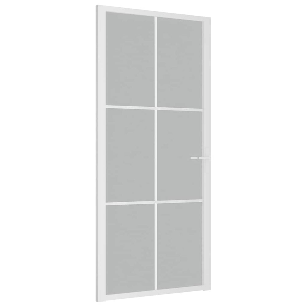 Vidaus durys, baltos, 93x201,5cm, matinis stiklas ir aliuminis