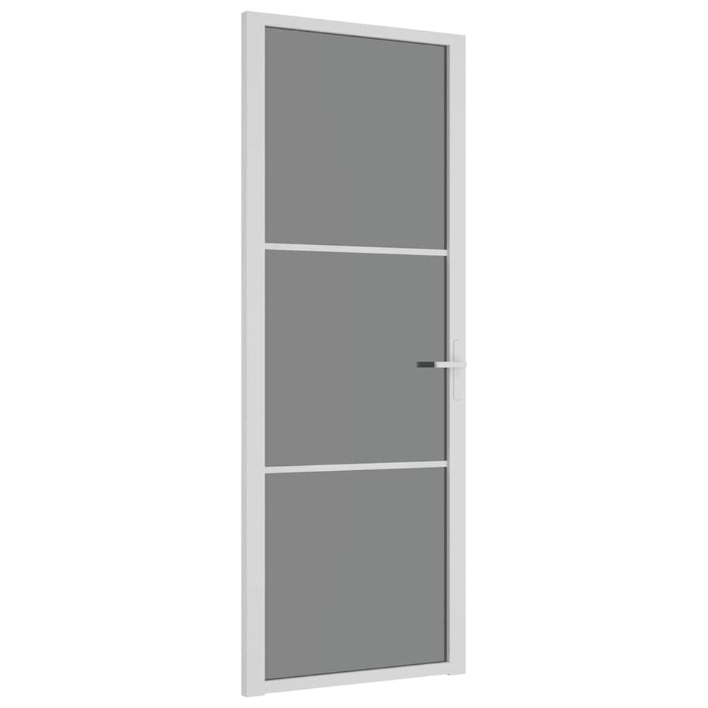 Vidaus durys, baltos, 76x201,5cm, ESG stiklas ir aliuminis
