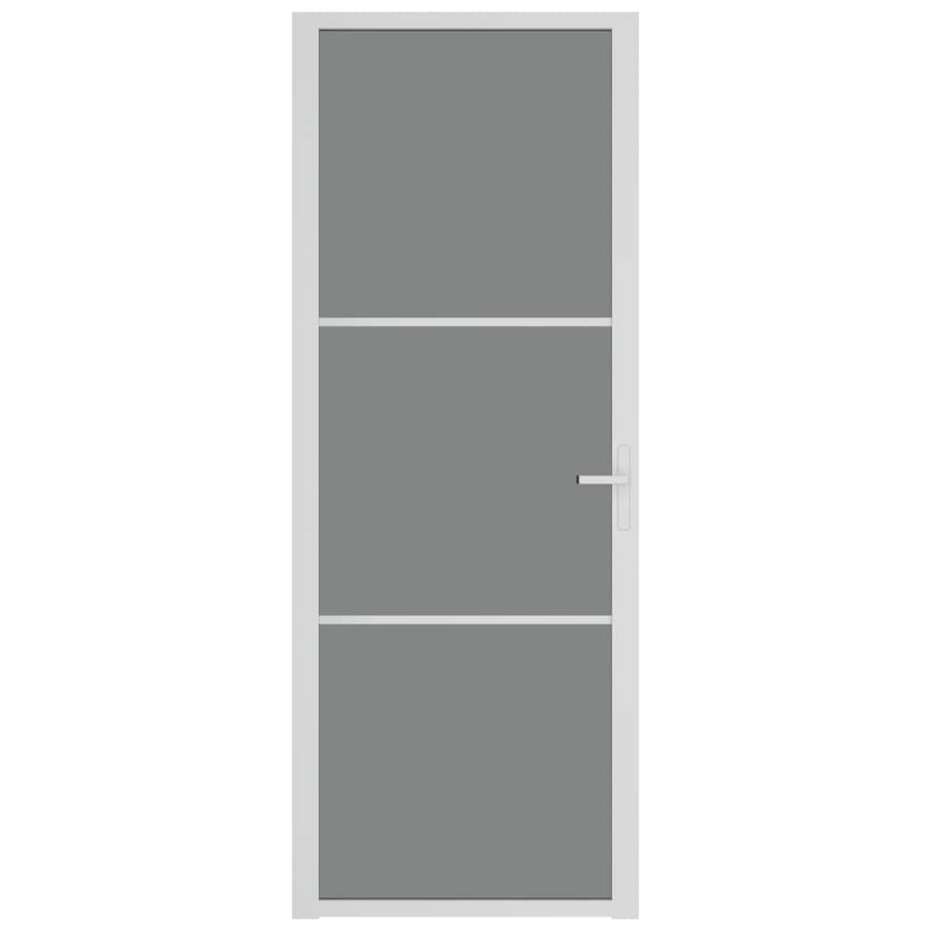 Vidaus durys, baltos, 76x201,5cm, ESG stiklas ir aliuminis