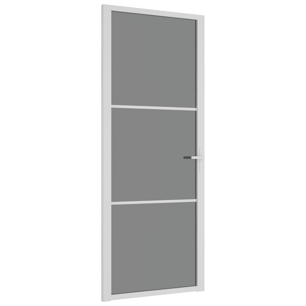 Vidaus durys, baltos, 83x201,5cm, ESG stiklas ir aliuminis