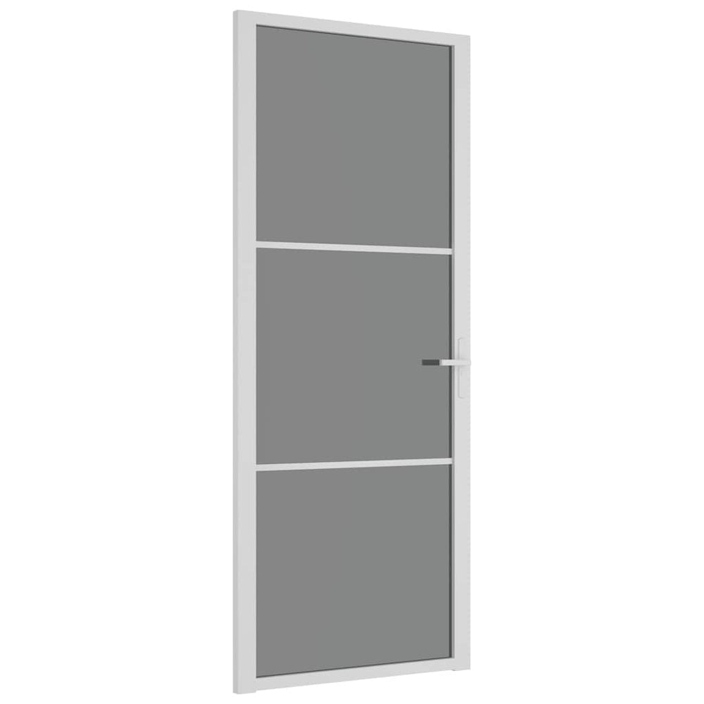 Vidaus durys, baltos, 83x201,5cm, ESG stiklas ir aliuminis