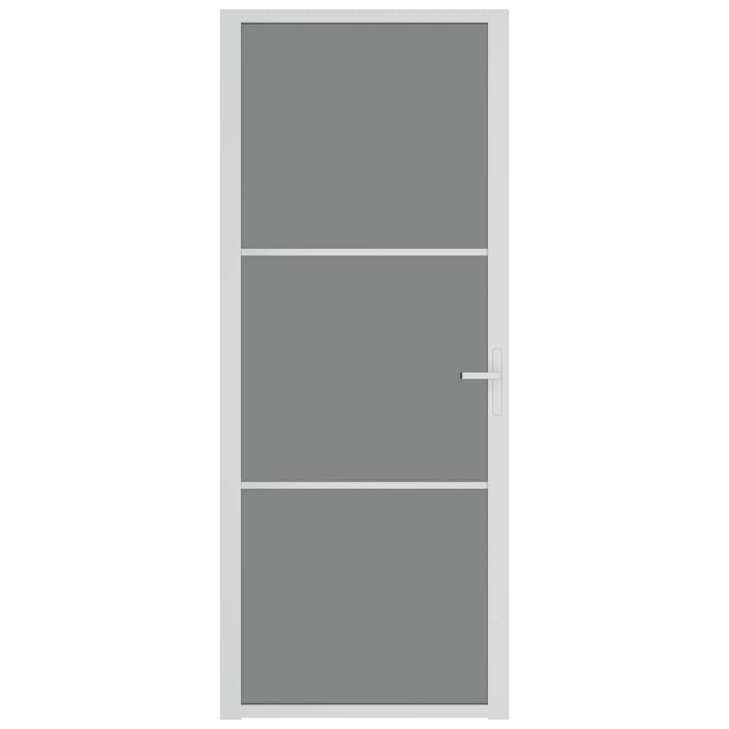 Vidaus durys, baltos, 83x201,5cm, ESG stiklas ir aliuminis