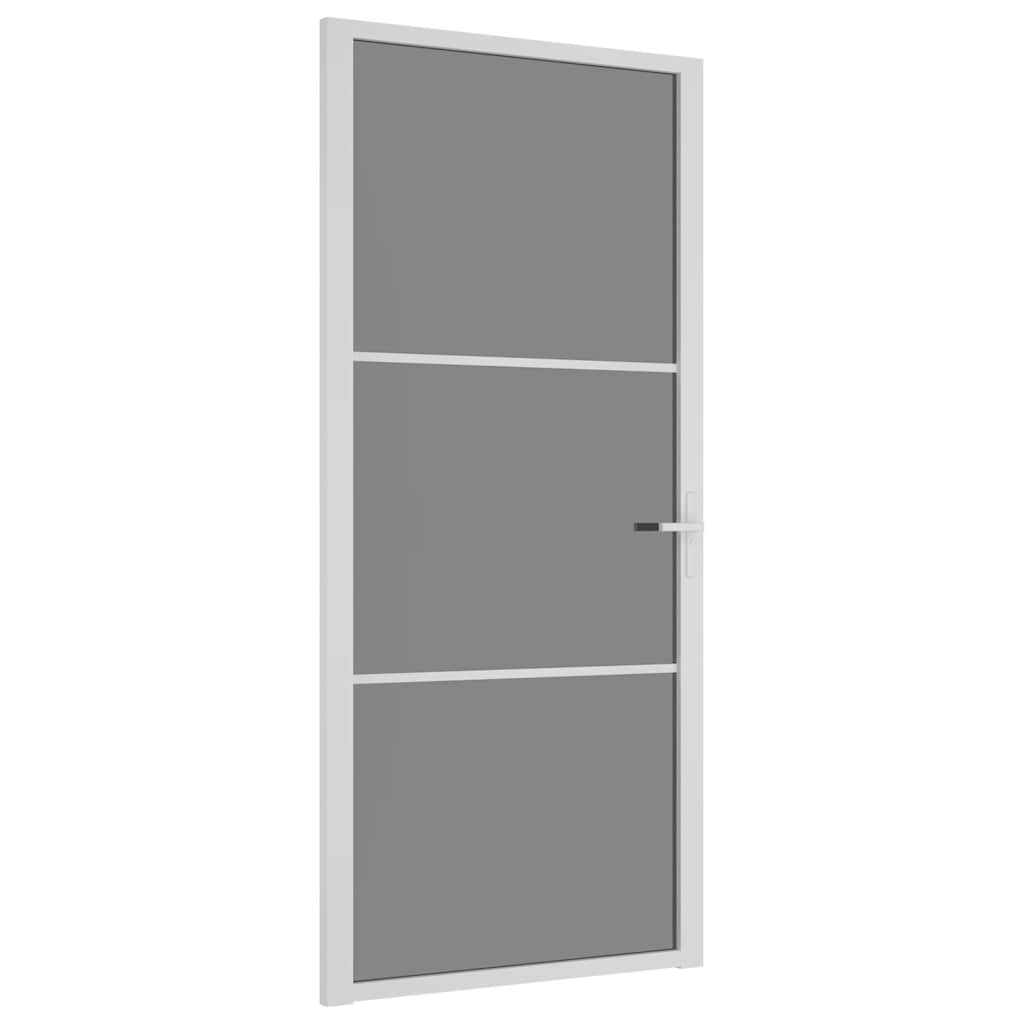 Vidaus durys, baltos, 93x201,5cm, ESG stiklas ir aliuminis