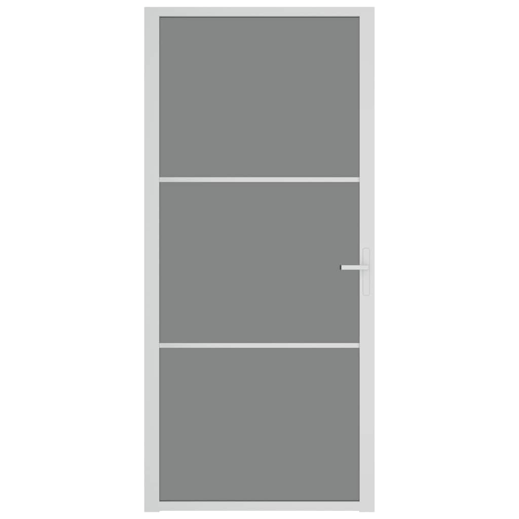 Vidaus durys, baltos, 93x201,5cm, ESG stiklas ir aliuminis