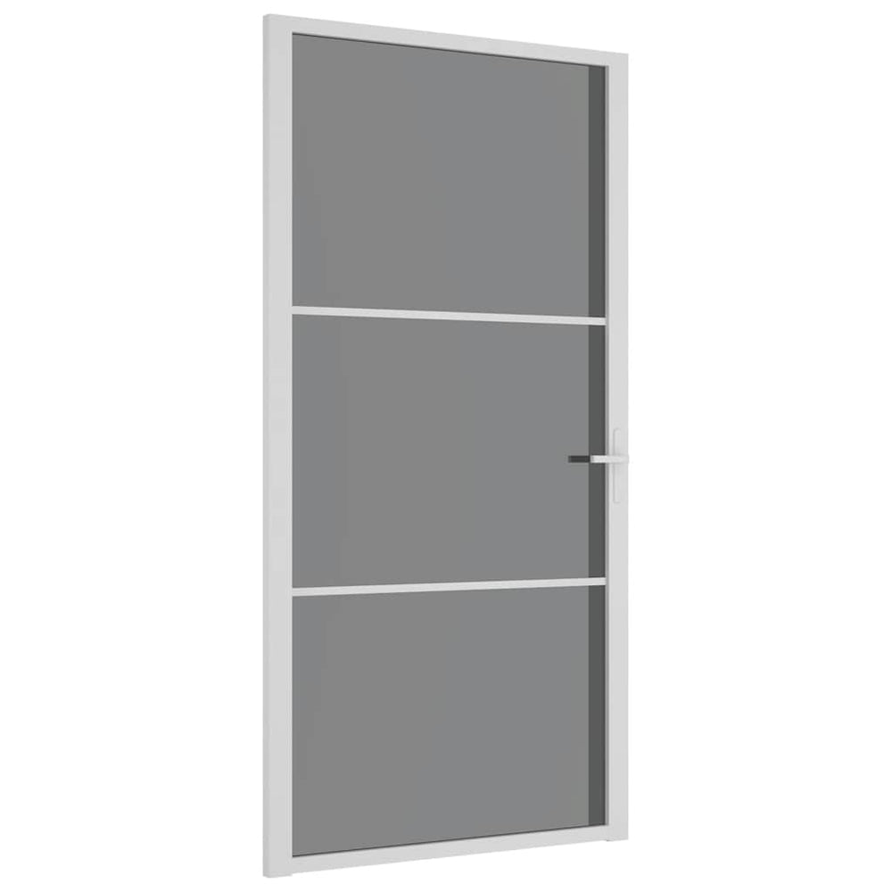 Vidaus durys, baltos, 102,5x201,5cm, ESG stiklas ir aliuminis