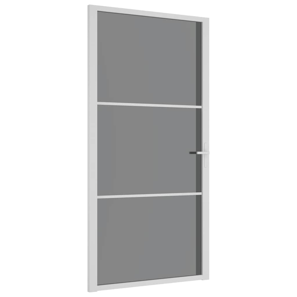 Vidaus durys, baltos, 102,5x201,5cm, ESG stiklas ir aliuminis
