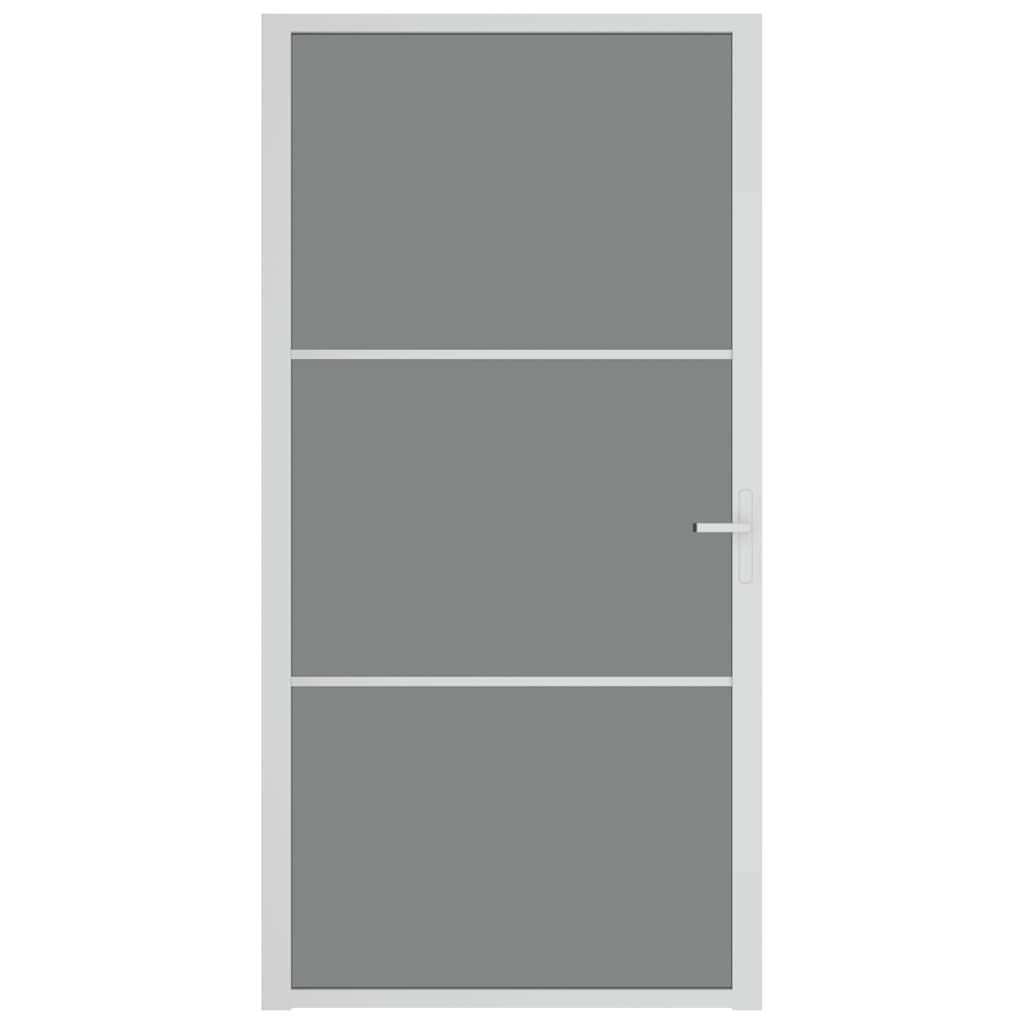 Vidaus durys, baltos, 102,5x201,5cm, ESG stiklas ir aliuminis