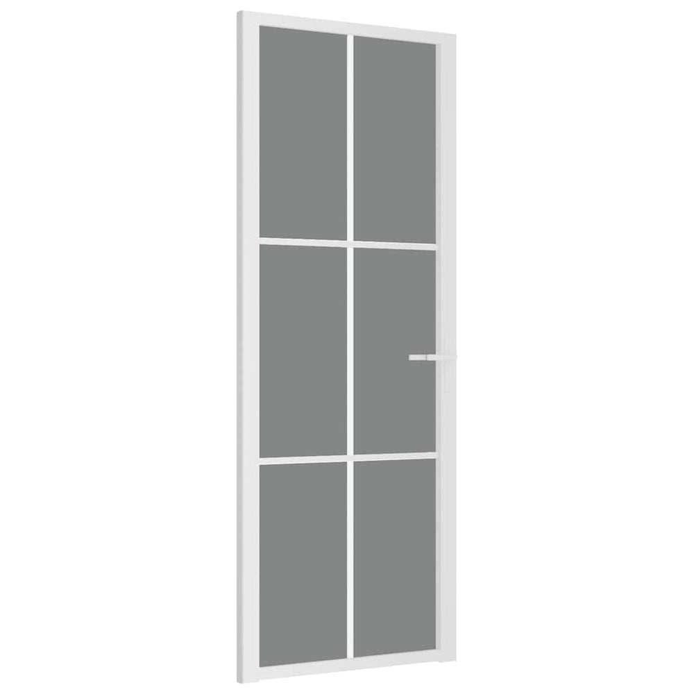 Vidaus durys, baltos, 76x201,5cm, ESG stiklas ir aliuminis