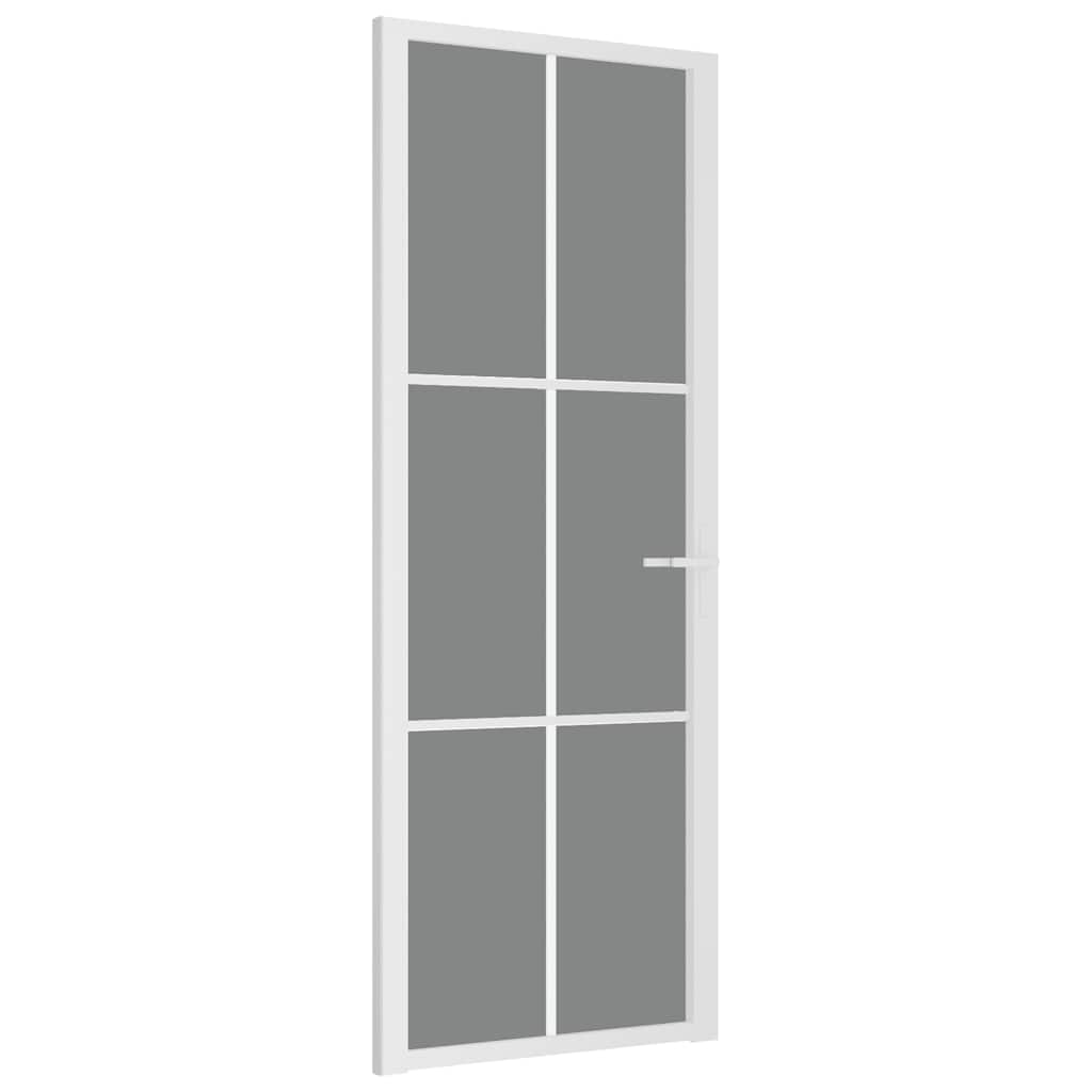 Vidaus durys, baltos, 76x201,5cm, ESG stiklas ir aliuminis