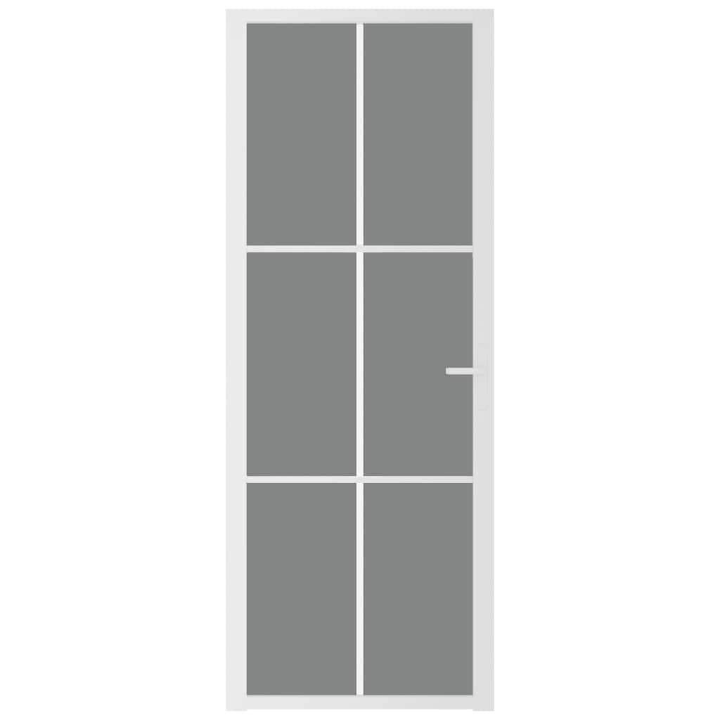 Vidaus durys, baltos, 76x201,5cm, ESG stiklas ir aliuminis