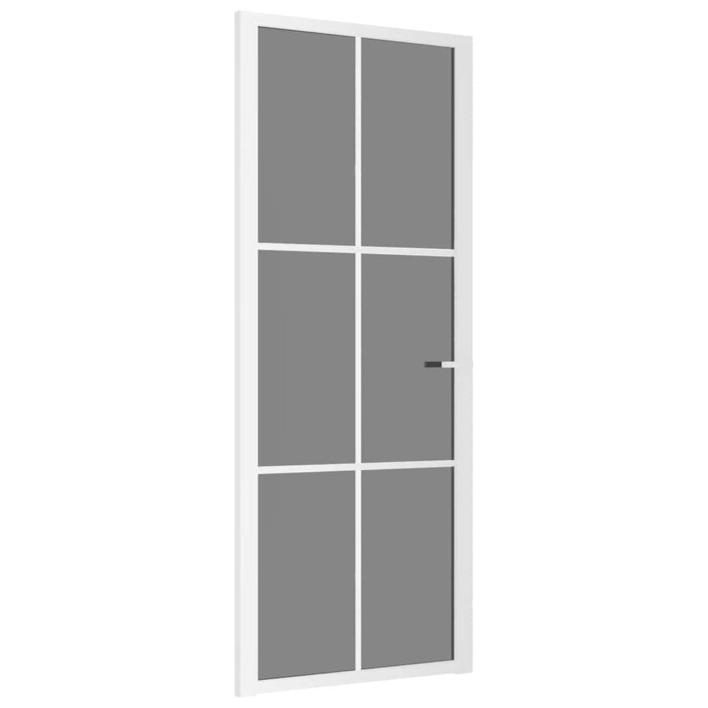 Vidaus durys, baltos, 83x201,5cm, ESG stiklas ir aliuminis