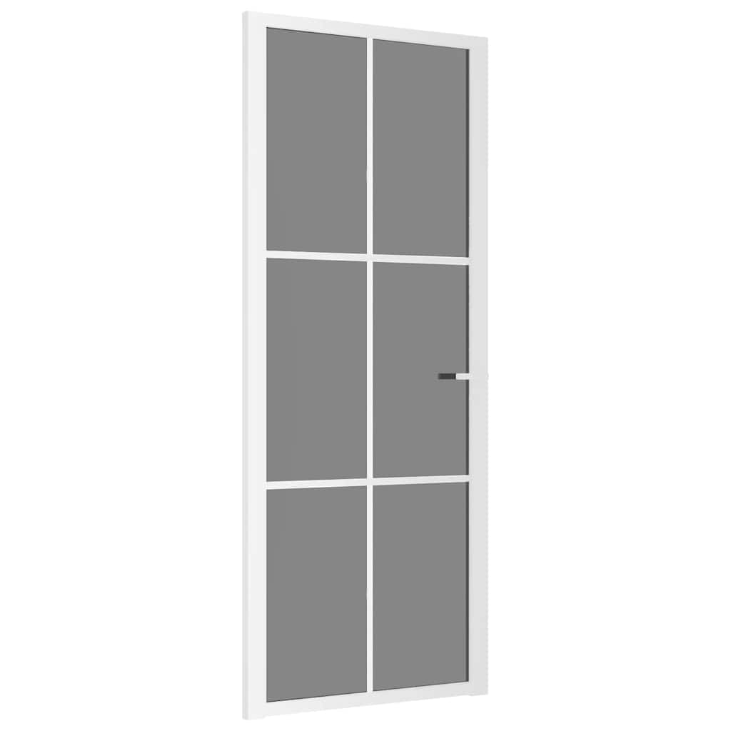 Vidaus durys, baltos, 83x201,5cm, ESG stiklas ir aliuminis