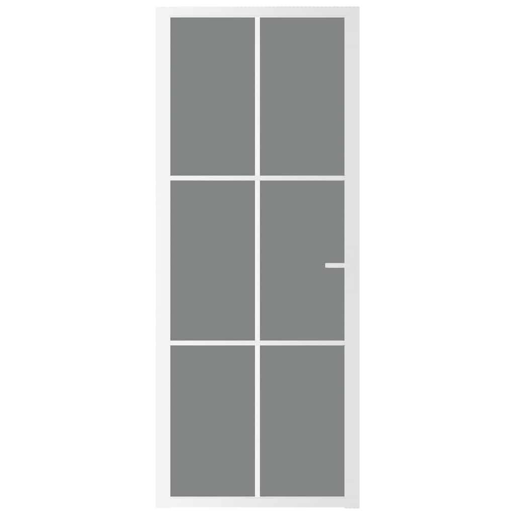 Vidaus durys, baltos, 83x201,5cm, ESG stiklas ir aliuminis