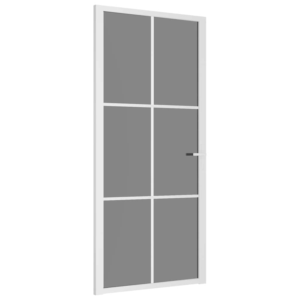 Vidaus durys, baltos, 93x201,5cm, ESG stiklas ir aliuminis