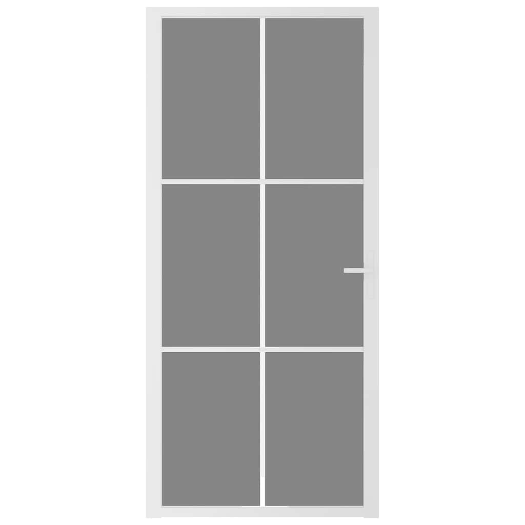 Vidaus durys, baltos, 93x201,5cm, ESG stiklas ir aliuminis