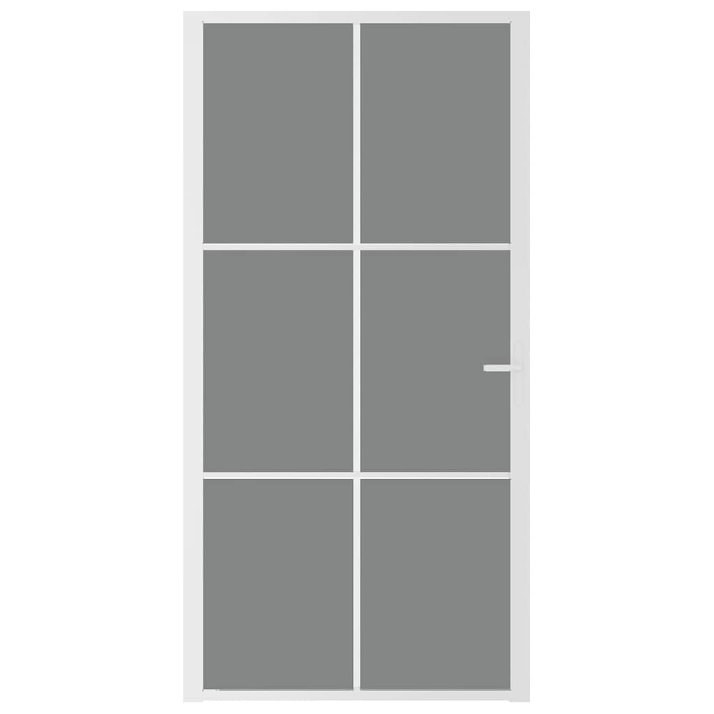 Vidaus durys, baltos, 102,5x201,5cm, ESG stiklas ir aliuminis