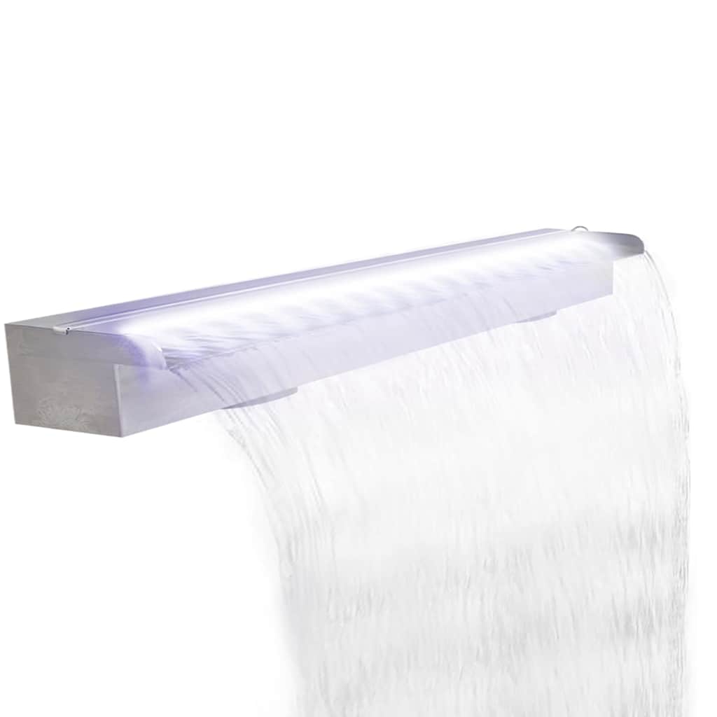 Baseino fontanas-krioklys su LED, nerūdijantis plienas, 110cm